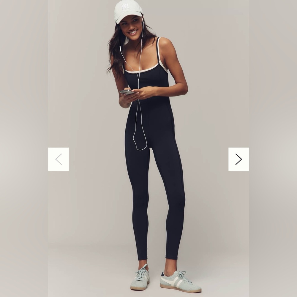 LSPACE Finish Line Jumpsuit in Black and Cream Size Large Anthropologie
